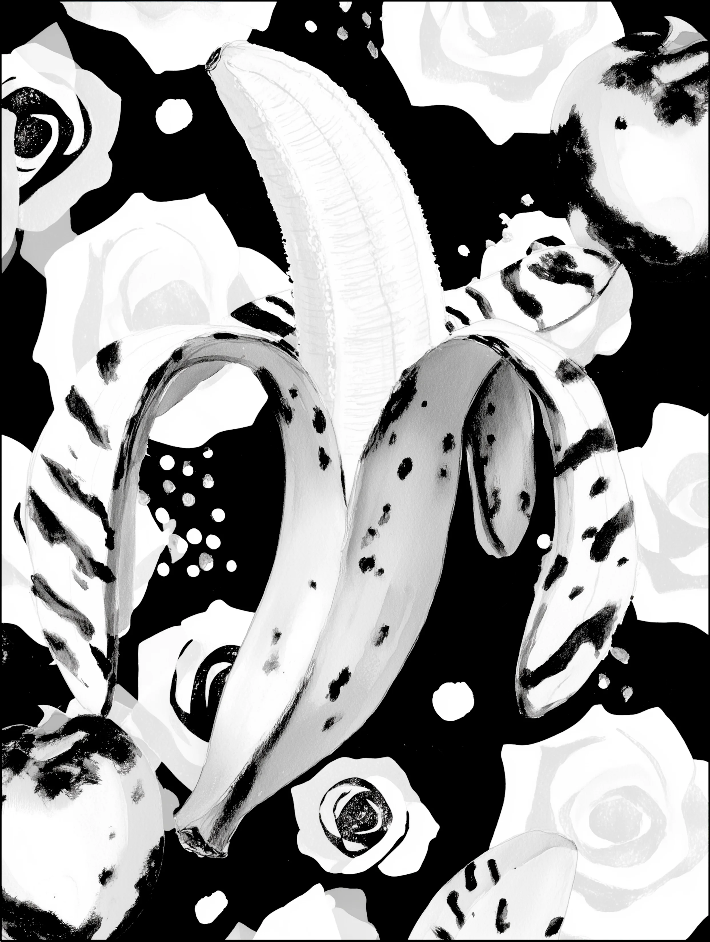 Free printable banana coloring page for adults featuring a banana coloring sheet